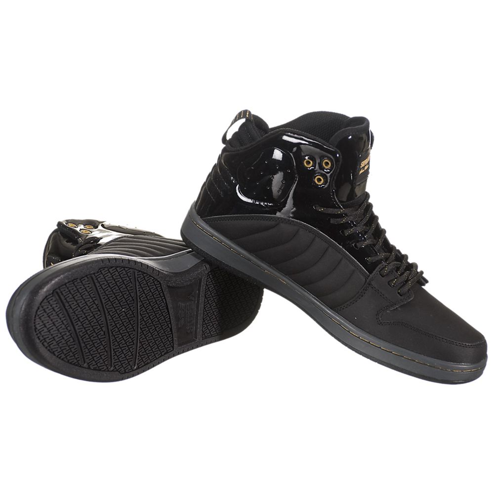 Chaussures de Skate Supra S1W Noir Black/Black/Gold-Black Homme | LWO-25432375